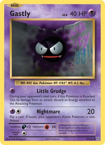 קלף בודד single פוקימון - gastly - Evolutions - 47/108