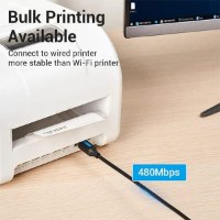 כבל מתאם למדפסת באורך VENTION Printer Cable USB C to USB Type B 1.5M