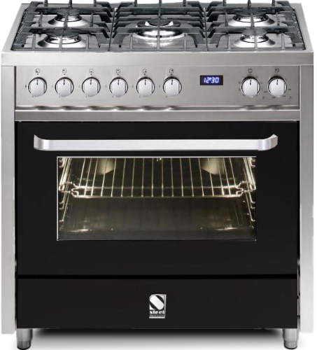 תנור בישול ואפיה משולב V9F-5 Steel דגם Vista 90 שחור
