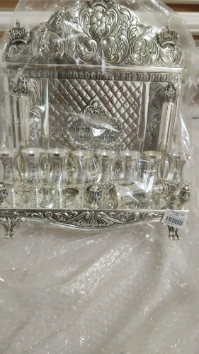 חנוכיה קיר מפוארת XXL מכסף טהור