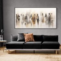"שיק פריזאי" תמונת קנבס יפייפיה של צללי דמויות בשיק אירופאי ישן | הדפס ציור לסלון או לחדר שינה