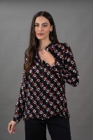 חולצת יסמין מודפס וינטג'