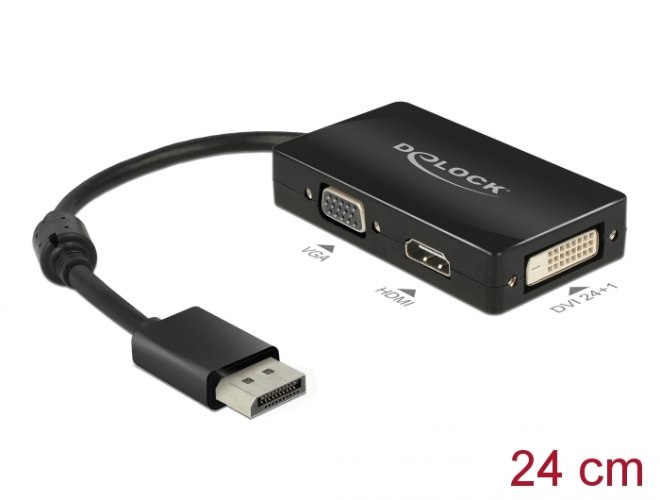 מתאם פסיבי Delock Passive DisplayPort 1.1 Adapter to VGA / HDMI / DVI