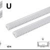 חלבי - U - פרופיל אלומיניום להטמעת פסי לד בכל הסוגים והגדלים