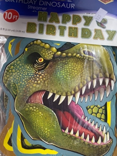 שרשרת דגלים דינוזאורים happy birthday