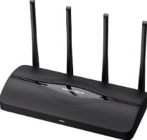 ראוטר Mercusys BE3600 Dual-Band WiFi 7 MR27BE – ראוטר שחור עם ארבע אנטנות זקופות, תאורת LED ירוקה