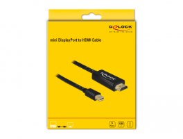 כבל מסך Delock Passive mini DisplayPort 1.1 to HDMI Cable 3 m