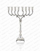 חנוכיה מכסף טהור -  חלק - 40 ס"מ - P7