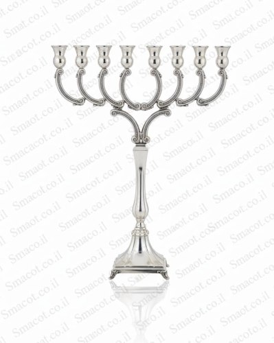 חנוכיה מכסף טהור -  חלק - 40 ס"מ - P7