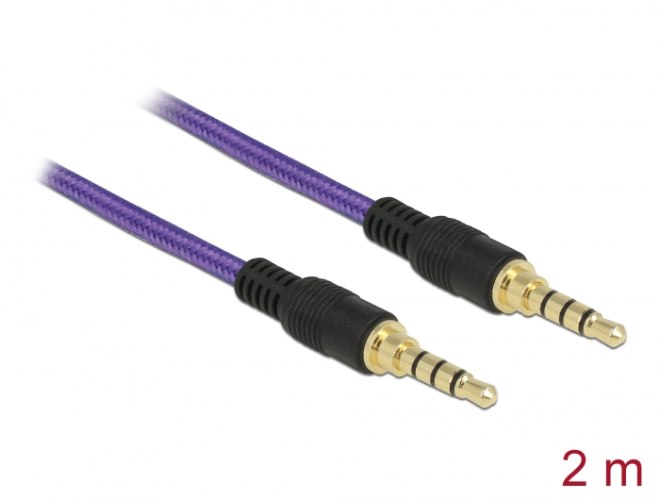 כבל אודיו Delock Klinken Kabel Stereo Jack Cable 3.5 mm 4 pin 2 m