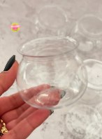 כוס קינוח עגולה 180 מ"ל - 10 יחידות כולל מכסים