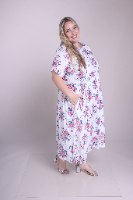 שמלת בריטני מודפסת פרחוני לבן