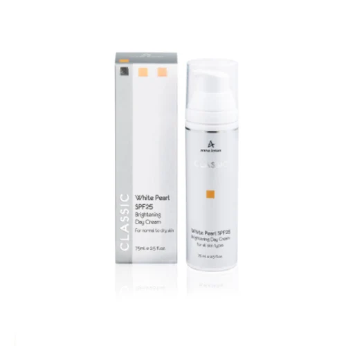 פנינה לבנה קרם הגנה לחותי - Anna Lotan Classic White Pearl Protective Day Cream SPF25
