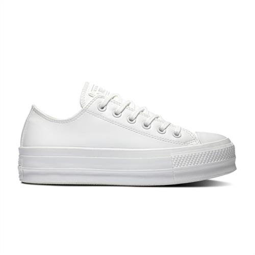 פלטפורמה- לבן עור- סוליה לבנה Converse Lift Chuck Ox