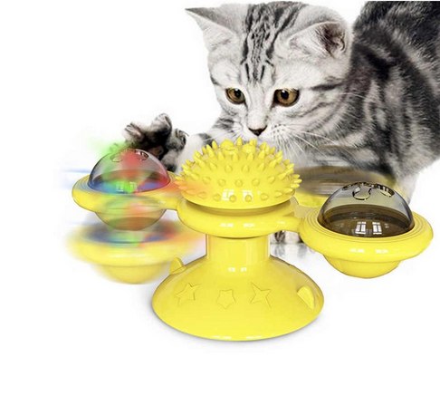 צעצוע "ספינר" אינטרקטיבי לחתול עם אורות וקטניפ