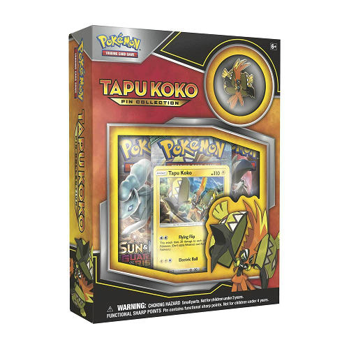 Pokemon TCG Tapu Koko Pin Collection קלפי פוקימון מקוריים מארז סיכה טפו קוקו