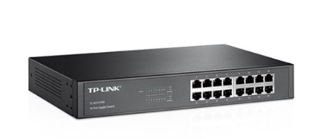 מתג שולחני TP-Link TL-SG1016D 16 Ports Gigabit 10/100/1000Mbps – מבט קדמי על מתג 16 פורטים