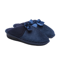 Feet Fun נעלי בית לנשים פפיון נקודות 15954 פיט פאן בצבע כחול נייבי