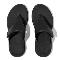 Fit Flop F-Mode Go Adjustable Flatform Toe Post Sandals All Black כפכפי נשים פיט פלופ שחור