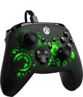 בקר משחק חוטי Turtle Beach Rematch Advanced Wired Afterglow Ignite – בקר שחור-ירוק עם כבל.
