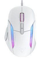 עכבר גיימינג חוטי Turtle Beach Kone II – מבט מלמעלה על עכבר לבן עם תאורת RGB