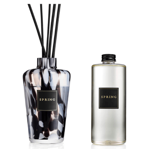 מפיץ ריח פרייבט קולקשן AMBER & SPICE – 250ML אגרטל מנומר שחור לבן – ספרינג