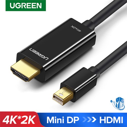 כבל Ugreen  מיני DP זכר ל- HDMI  זכר באורך 1.5M בצבע שחור
