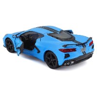 מאיסטו - מכונית שברולט קורבט סטינגר - Maisto 2020 CHEVROLET CORVETTE C8 STINGRAY COUPE BLUE 1:24