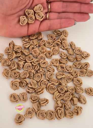 פרח מיני סאטן זהב 20 יחידות
