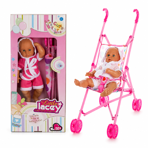 בובה 35 ס"מ עם עגלה