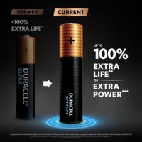 מארז ארבע סוללות Duracell Optimum AAA Lithium – אינפוגרפיקה משווה סוללת דורסל קודמת לנוכחית עם פרטי שיפור בביצועים