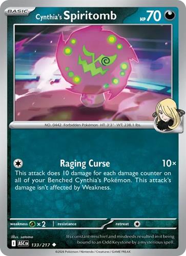 קלף בודד single פוקימון - cyntia's spiritomb - Ascended Heroes - 133/217