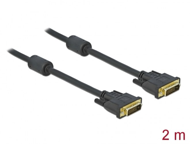 כבל מסך Delock Cable DVI 24+1 Male To DVI 24+1 Male 2 m