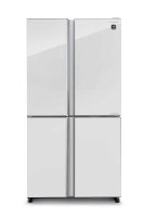 מקרר 4 דלתות 572 ליטר Sharp דגם SJ-8960-WH זכוכית לבנה גלאט שארפ