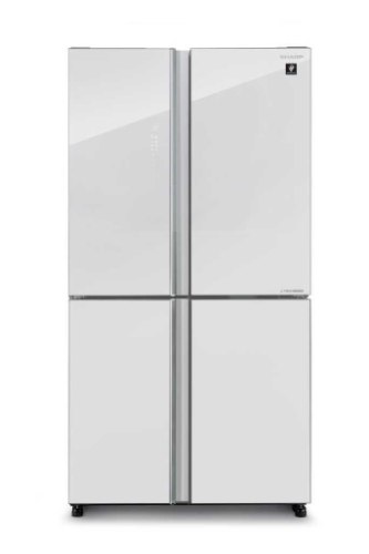 מקרר 4 דלתות 572 ליטר Sharp דגם SJ-8960-WH זכוכית לבנה גלאט שארפ