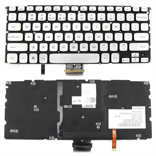 מקלדת להחלפה במחשב נייד דל - מוארת צבע כסוף Dell XPS 14Z L412z 15z / L511z laptop US Keyboard Backlit Silver MP-10K83U4J9201