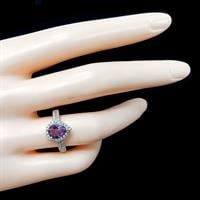טבעת כסף משובצת אמטיסט סגול וזרקונים RG5586 | תכשיטי כסף 925 | טבעות כסף