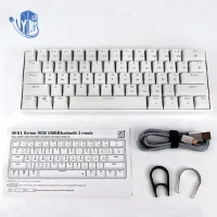 מקלדת גיימינג מכנית בצבע לבן GK61 Skyloong Gateron Yellow