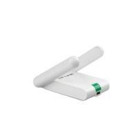 מתאם רשת אלחוטי TP-Link TL-WN822N nMax 300Mbps – לבן עם שתי אנטנות מוצג על רקע לבן