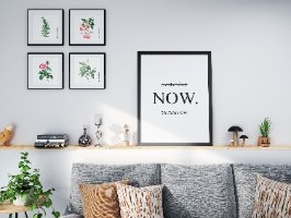 תמונת קנבס משפטים והשראה  "NOW" | בודדת או לשילוב בקיר גלריה | תמונות לבית ולמשרד