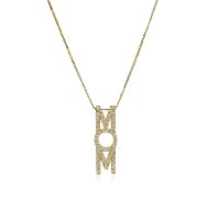 שרשרת MOM לאורך משובצת זרקונים