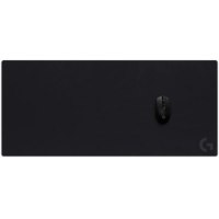 משטח לעכבר גיימינג Logitech G840 XL – משטח שחור מלבני גדול ועליו עכבר שחור