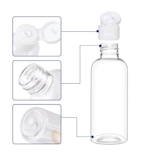 בקבוק פלסטיק 100 מל  + פקק לחיץ