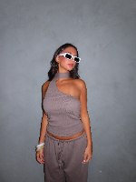 ONE SHOLDER TOP- MOCA