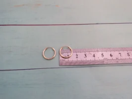עגילי חישוק זהב 15 מ"מ