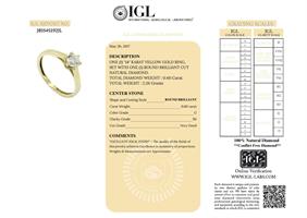טבעת יהלום קלאסית | 0.60 קראט |תעודה IGL