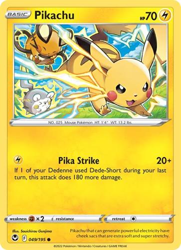 קלף בודד single פוקימון - pikachu - Silver Tempest - 049/195
