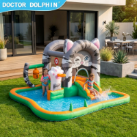 מתקן מתנפח עם מגלשה דגם חתול D72090 מבית Doctor Dolphin