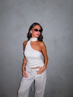 ONE SHOLDER TOP- ICE