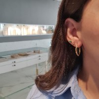 עגילי חישוק כפולים דקים 2.5 ס"מ